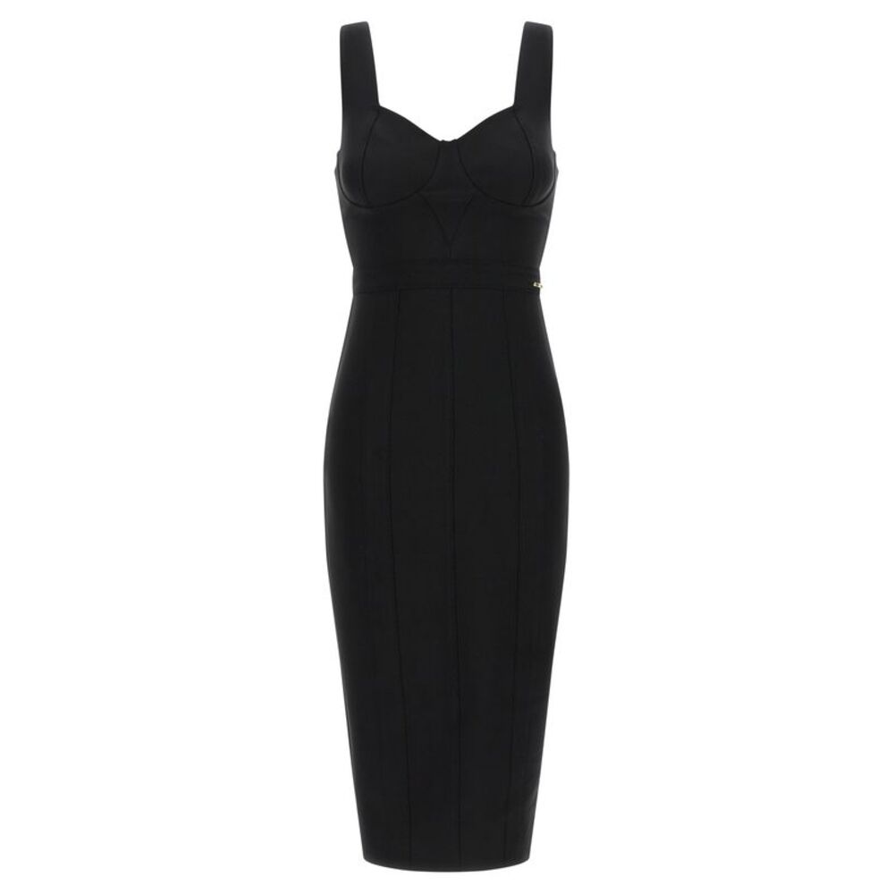 Elisabetta Franchi Black Polyamide Midi Women's Dress